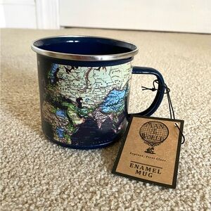 World Map Enamel Metal Mug